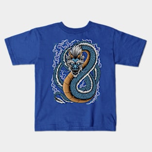 Japanese Moon Dragon Kids T-Shirt